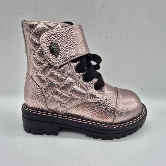Kurt Geiger London Girl's  Metallic Pink Leather Strap Ankle  Boots Size 5 C (44 - Picture 6 of 10